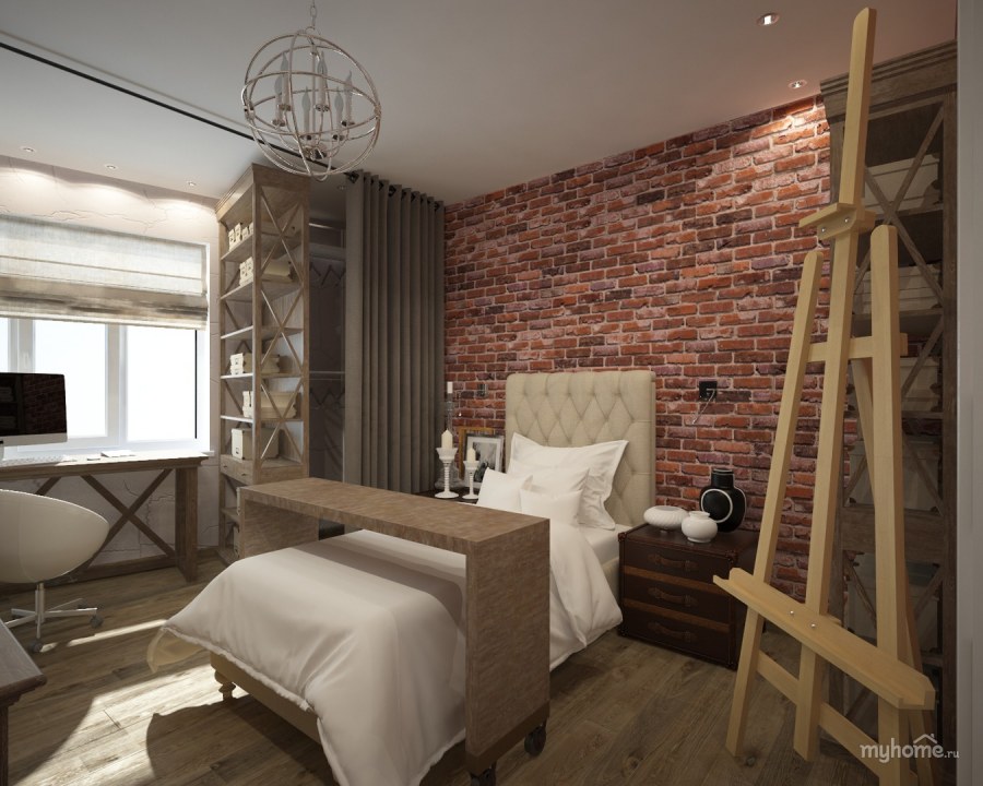 Комната для подростка в стиле лофт 12 квадратов