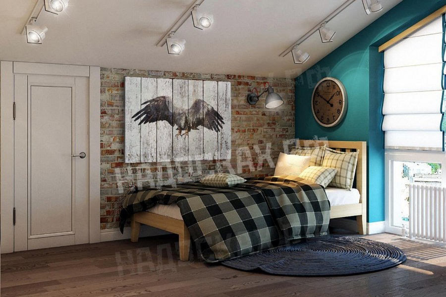 Шторы в спальню лофт