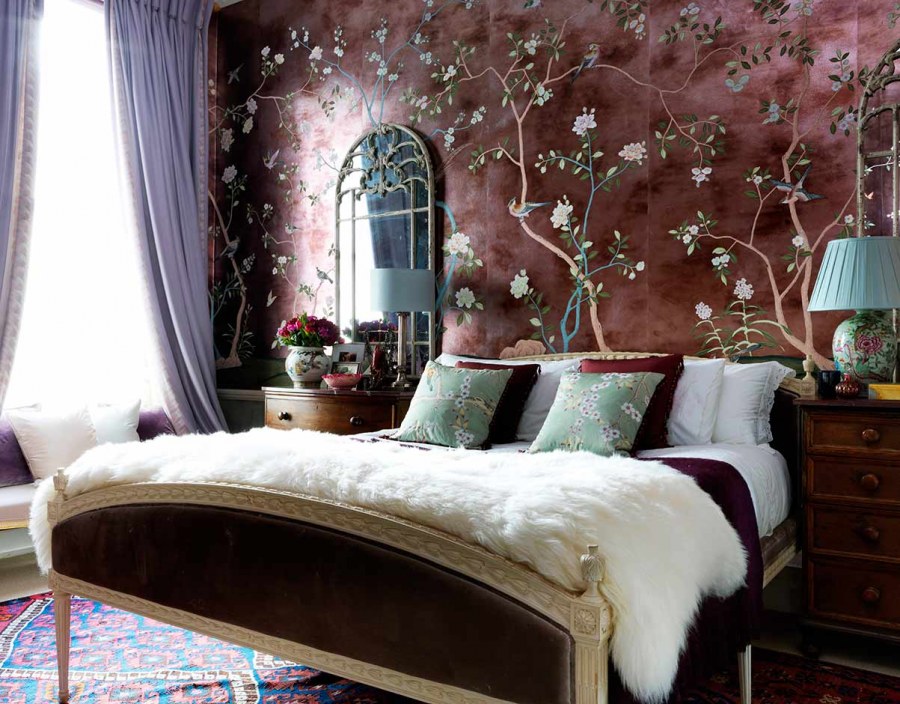 Шинуазри в интерьере спальни