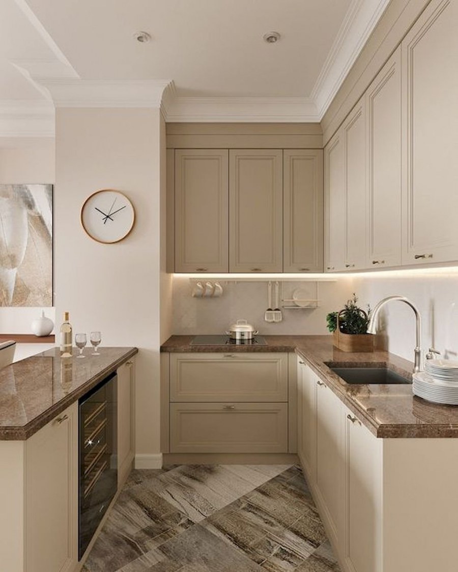 Кухня в бежевых тонах