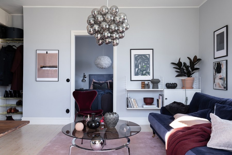 Скандинавский интерьер с красным