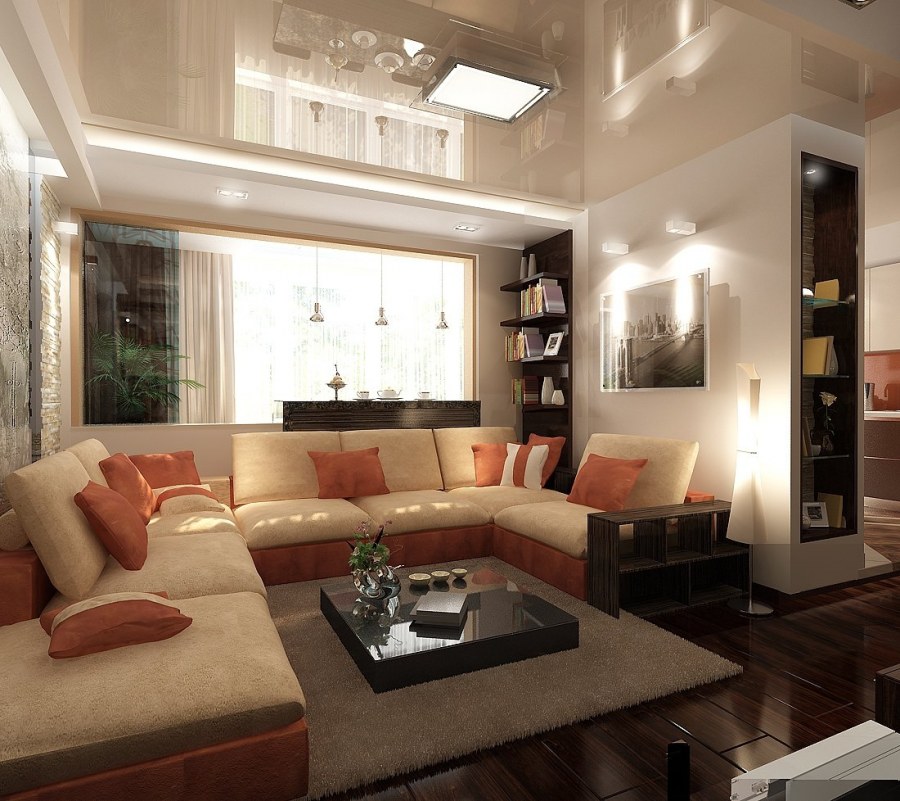 Проходная гостиная квадратная