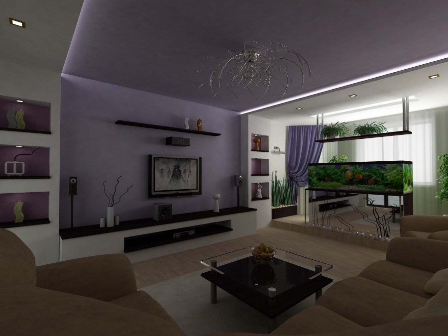 Дизайнерские проект гастинных 18 метров