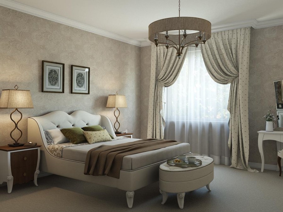Спальня в бежево розовых тонах