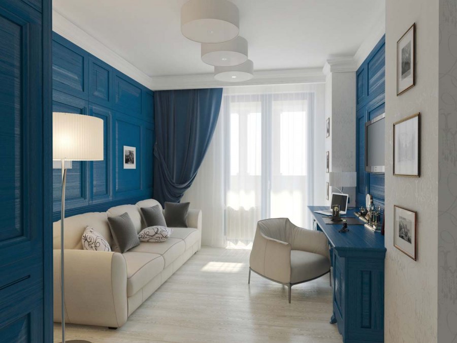 Однушка в синих тонах