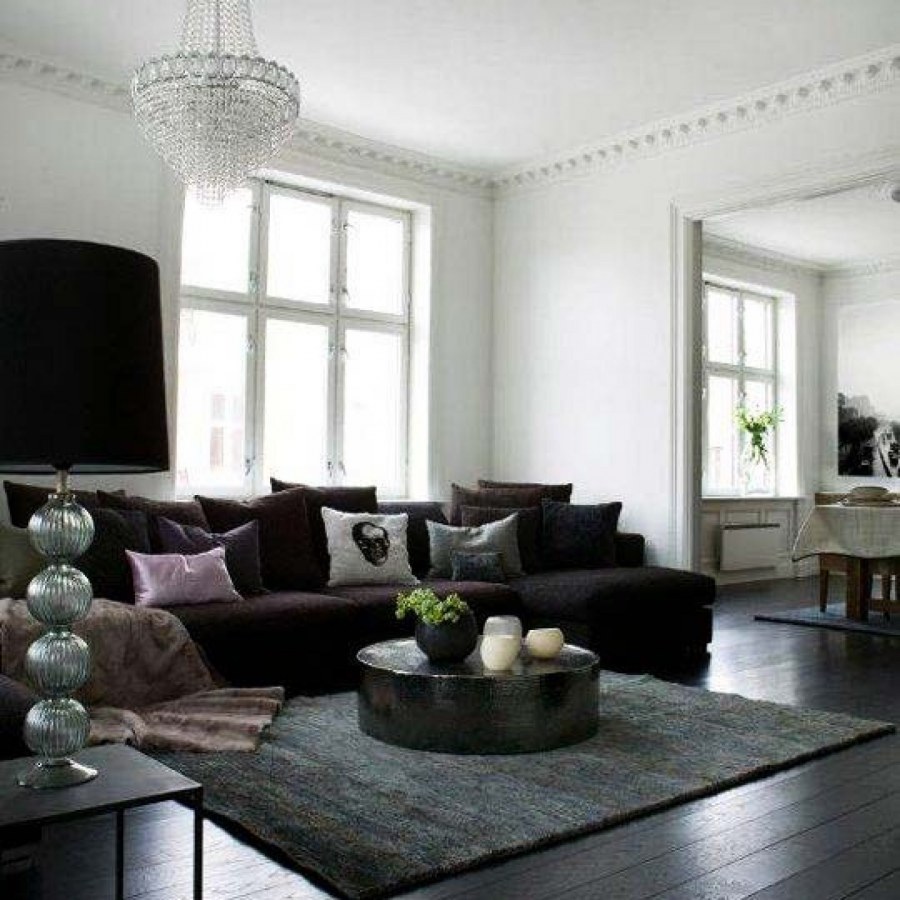 Черный пол в интерьере