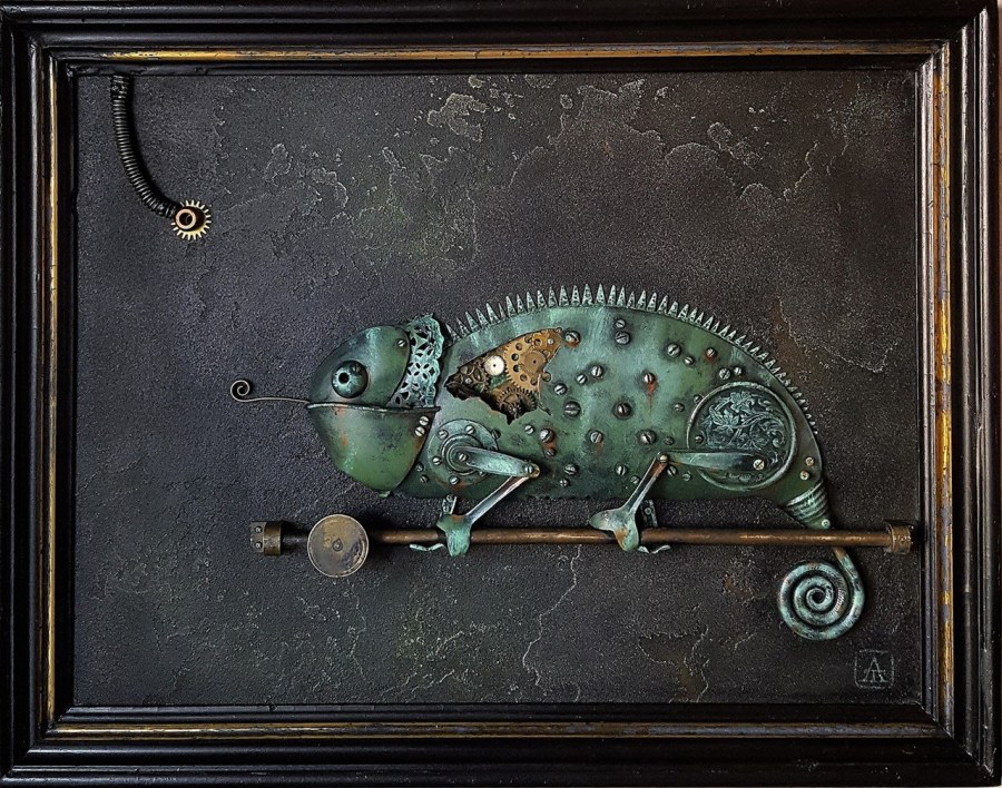 Хамелеон в стиле стимпанк