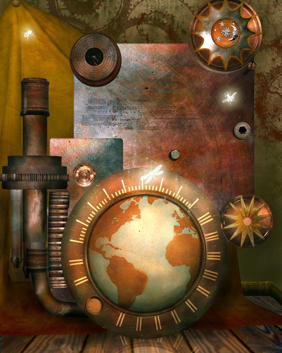 Напольные скульптуры стимпанк в интерьере