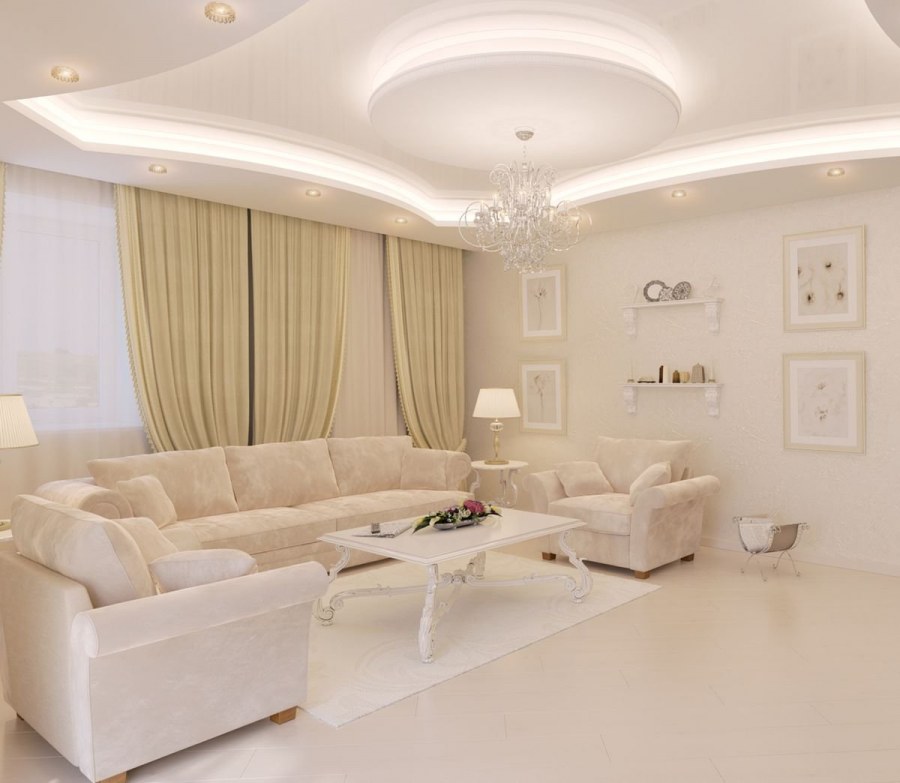 Зал в светлых тонах