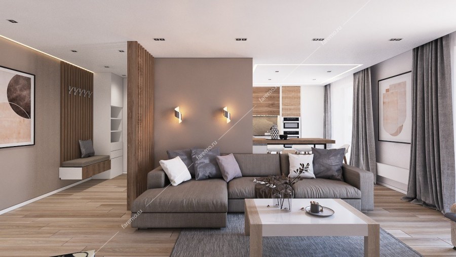 Квартира в бежево серых тонах