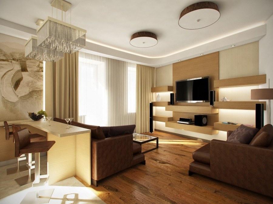 Гостиная совмещенная с залом