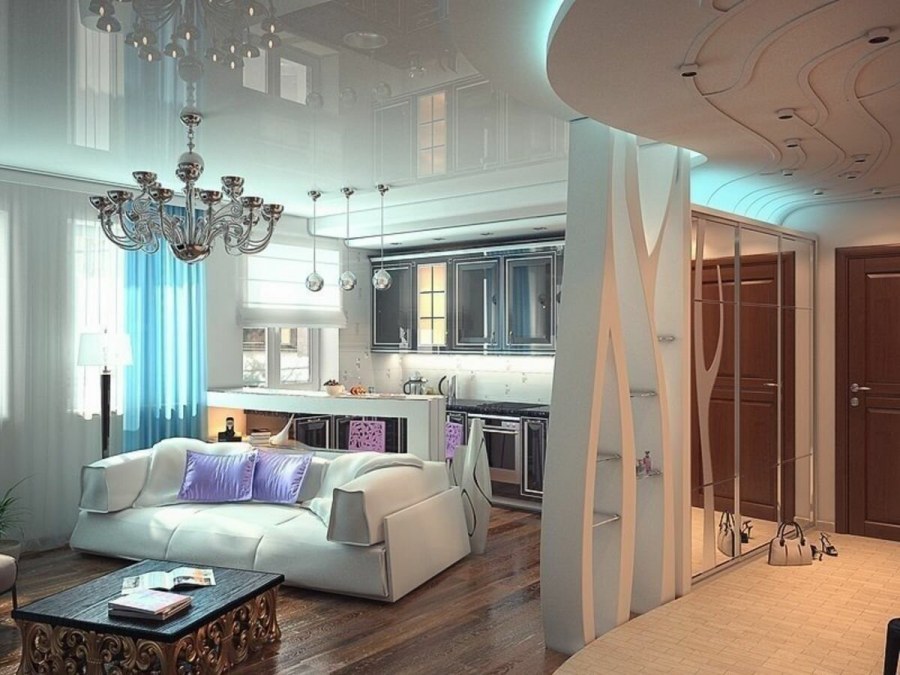 Объединение кухни и гостиной