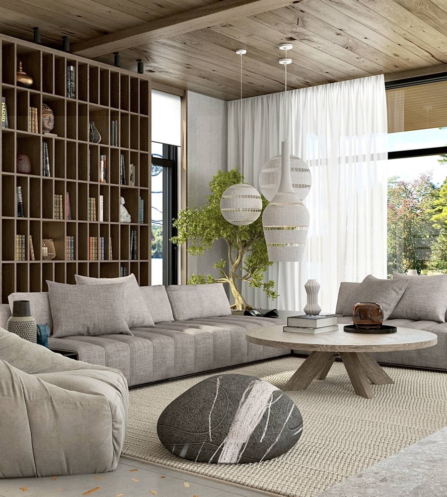 Гостиная в стиле лофт