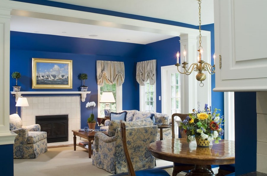 Гостиная в синем цвете