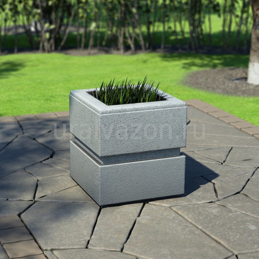 Вазон-цветочница бетонный уличный 400-400-400