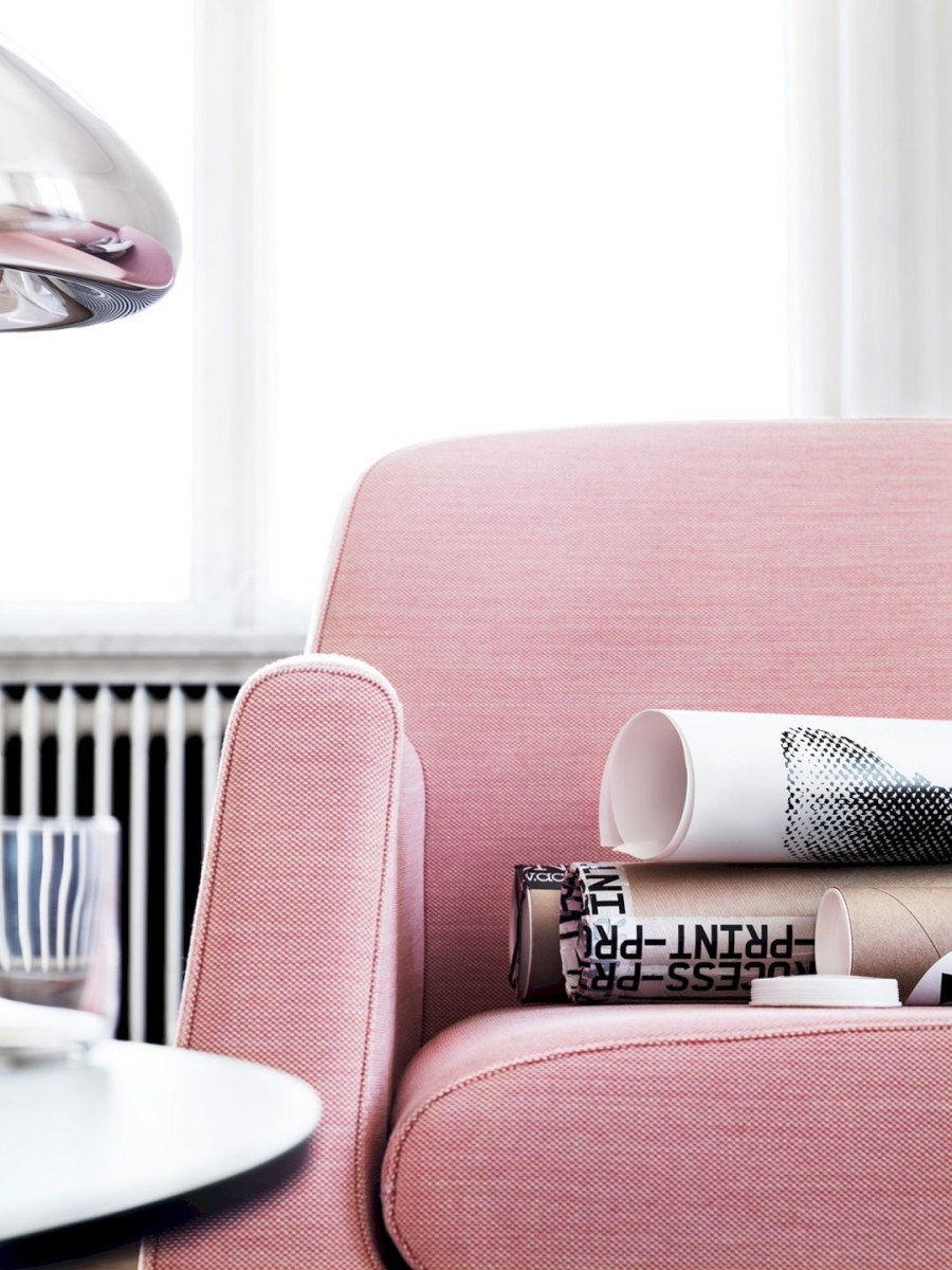 Диван офисный розовый