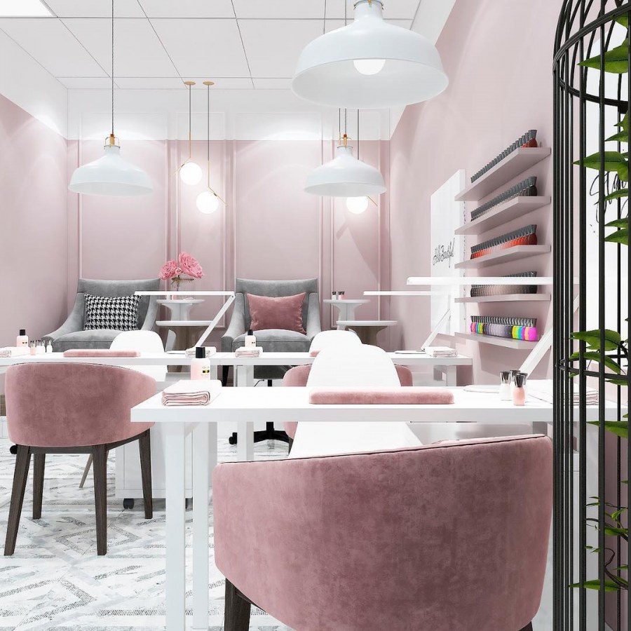 Парикмахерская в розовых тонах