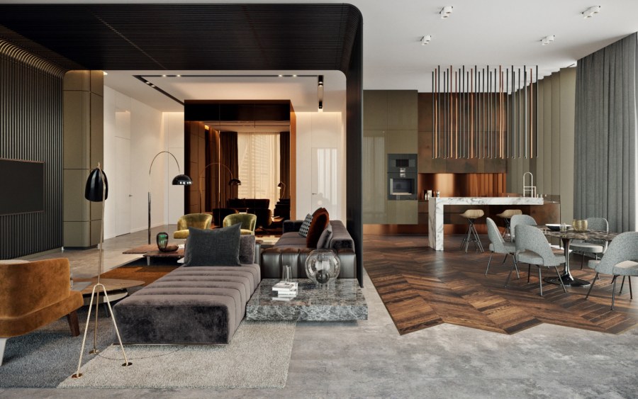 Стильная гостиная в квартире