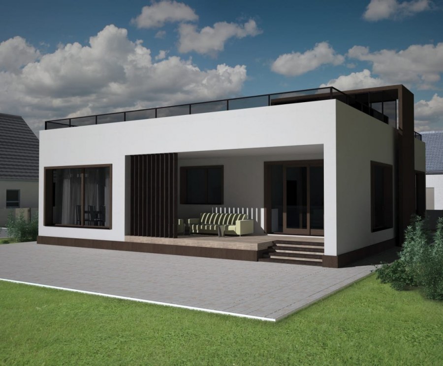 Одноэтажный каркасник хайтек