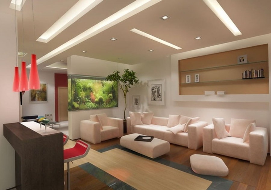 Зональное освещение в гостиной