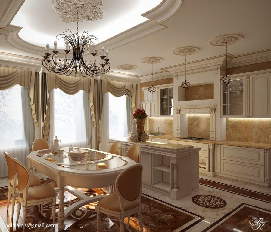 Кухня гостиная столовая с эркером 30 кв м