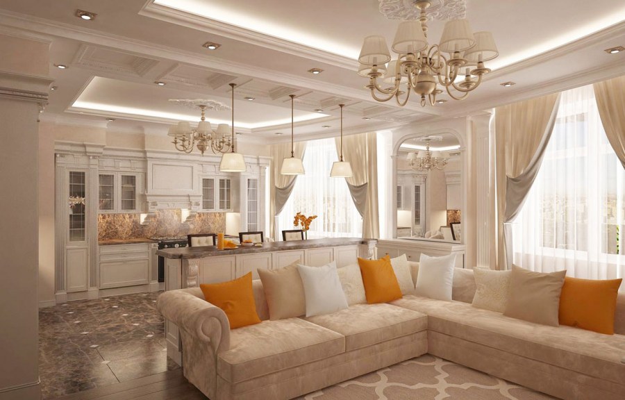 Кухня 25кв м классика современная