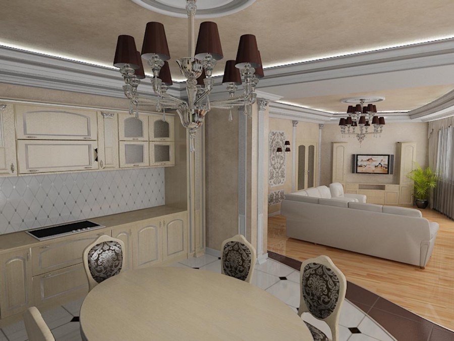 Красивые кухни гостиные