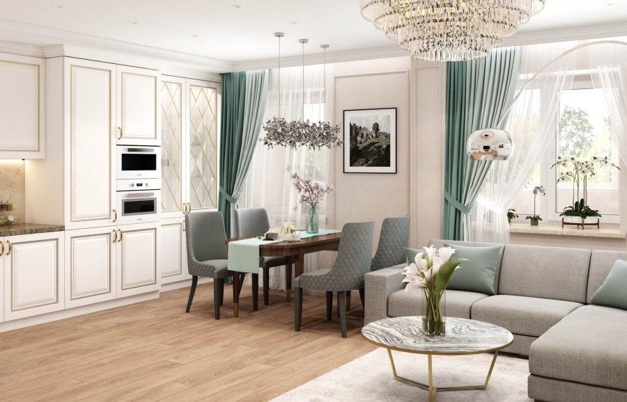 Кухня 25кв м классика современная