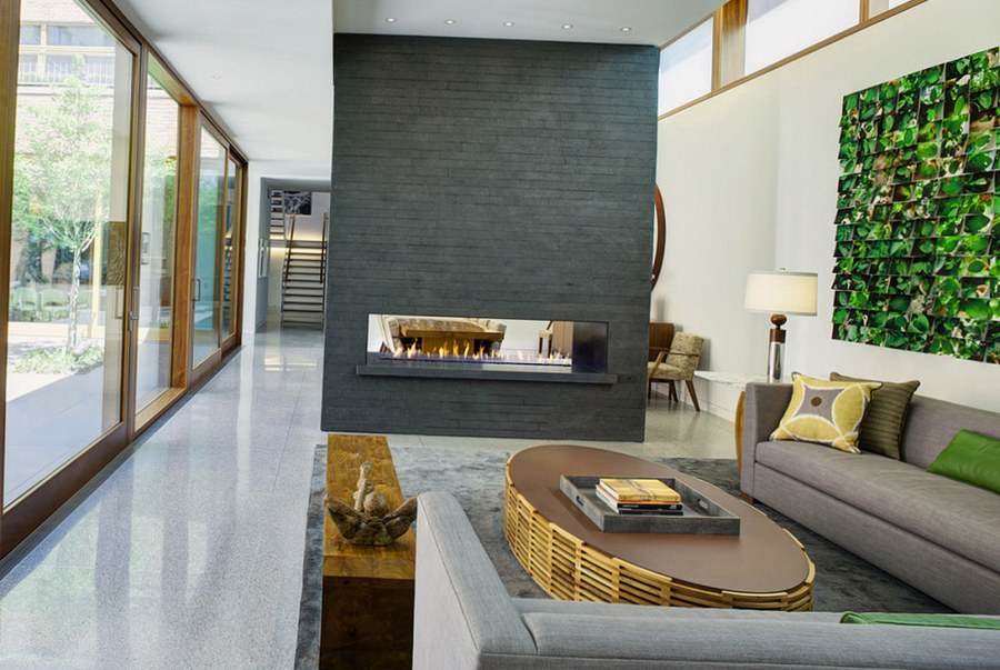Экостиль с камином