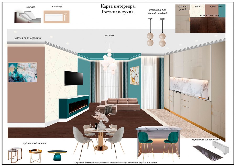 Колористическая карта интерьера