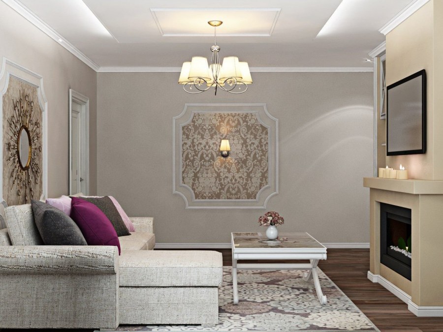 Гостиная с молдингами