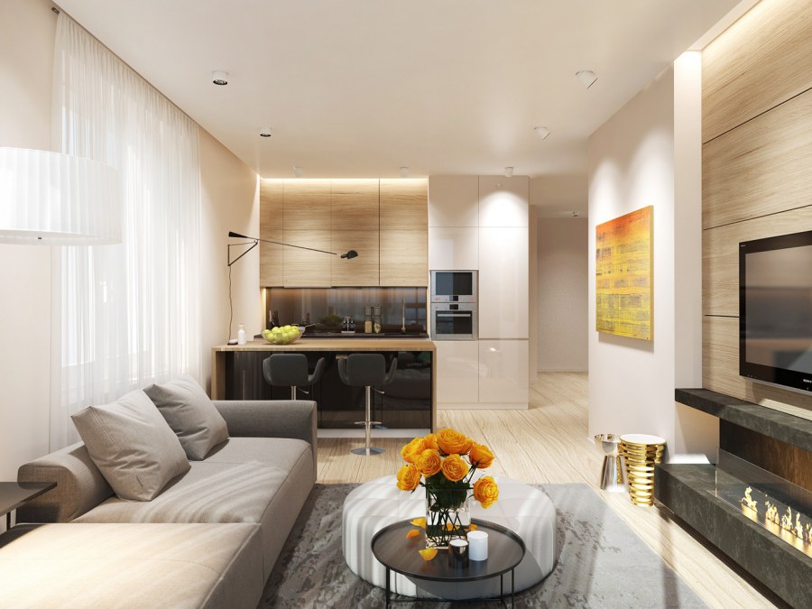 Кухня студия в частном доме