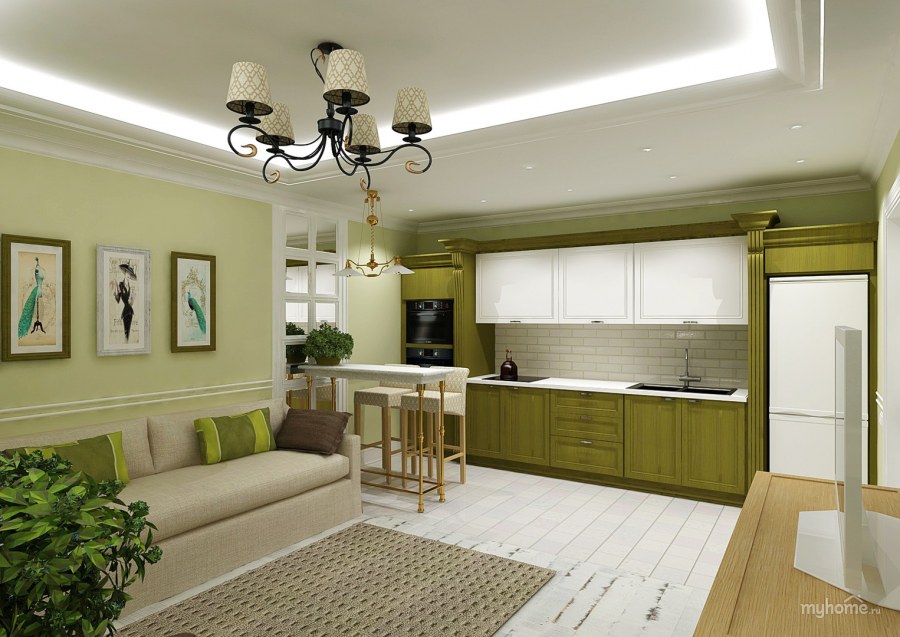 Кухня гостиная 24 кв
