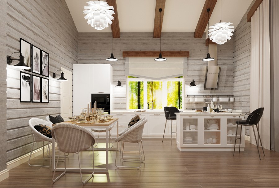 Проект кухни-гостиной 30 кв.м