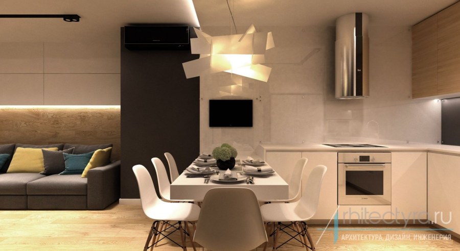 Столовая гостиная в частном доме