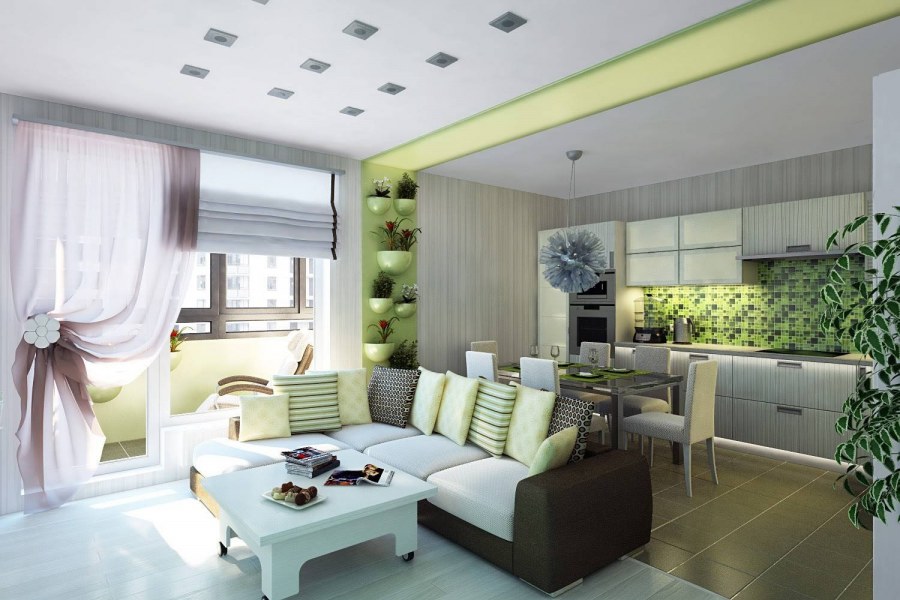 Дизайн кухни-гостиной в частном доме