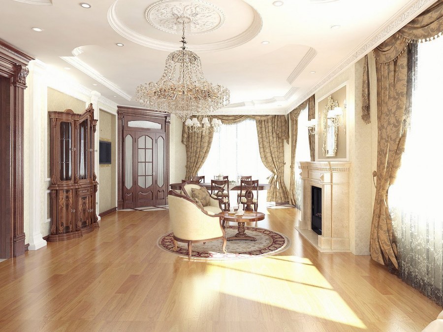Интерьеры загородных домов в классическом стиле