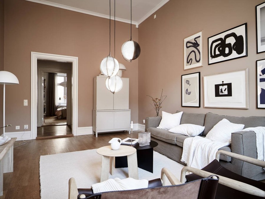 Сочетание цветов в интерьере голубой