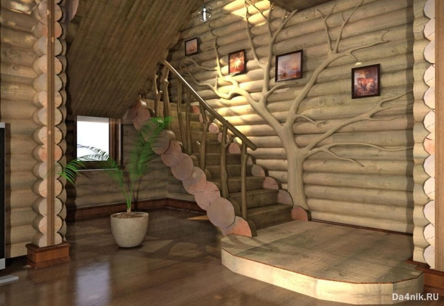 Деревянные срубы внутри