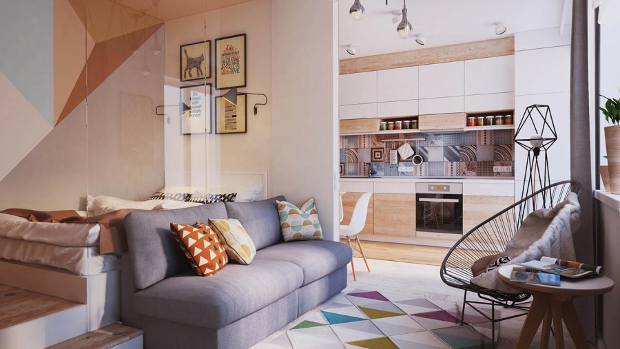 Маленькие уютные квартиры студии