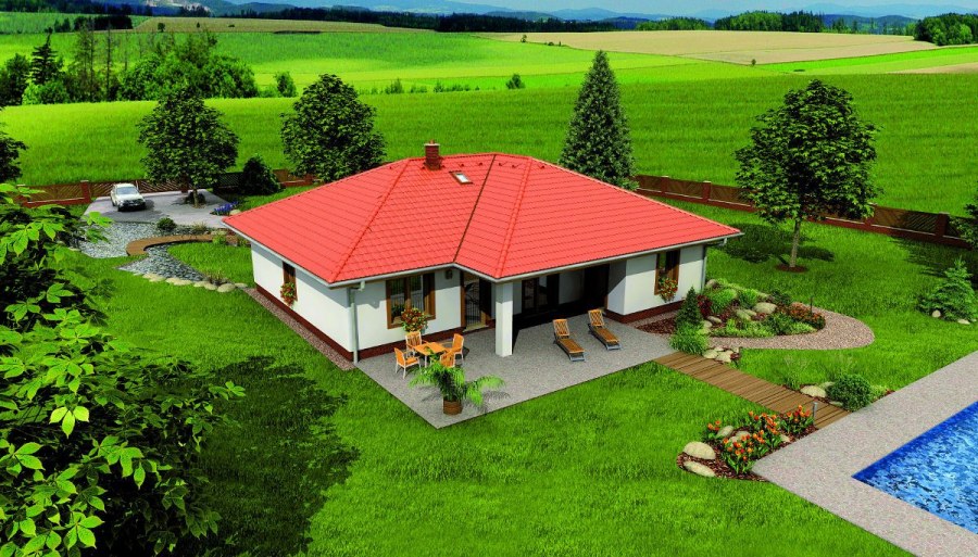 Одноэтажный дом бунгало