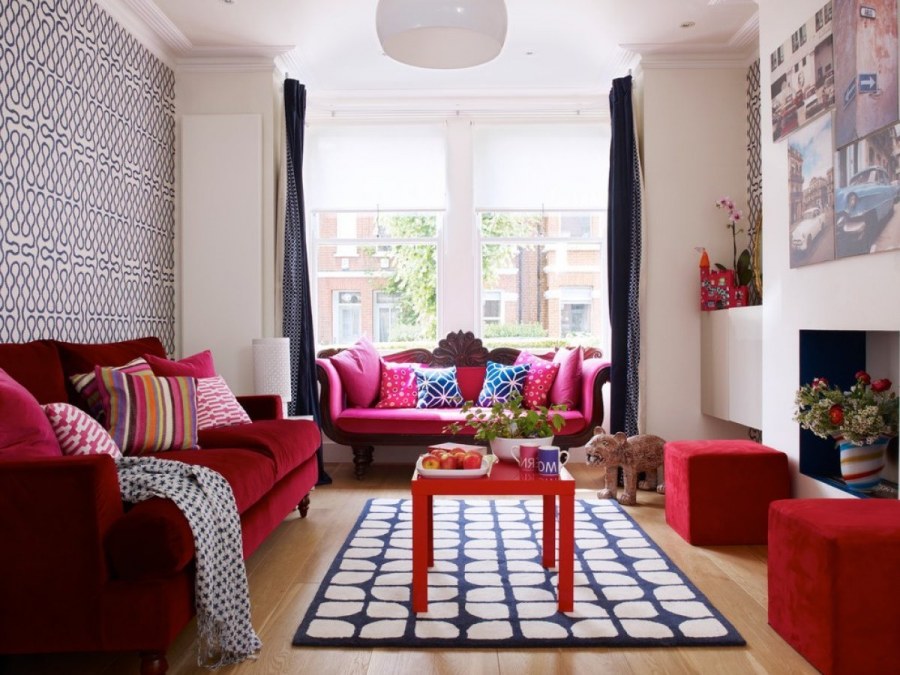 Красные акценты в интерьере