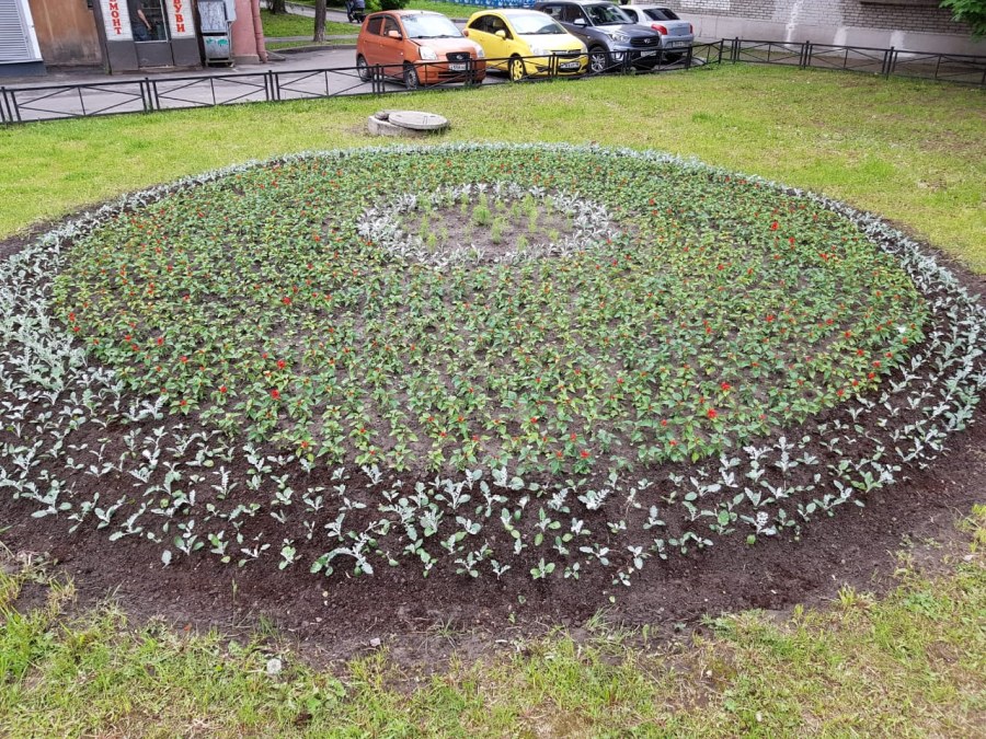 Круглый бордюр для клумбы