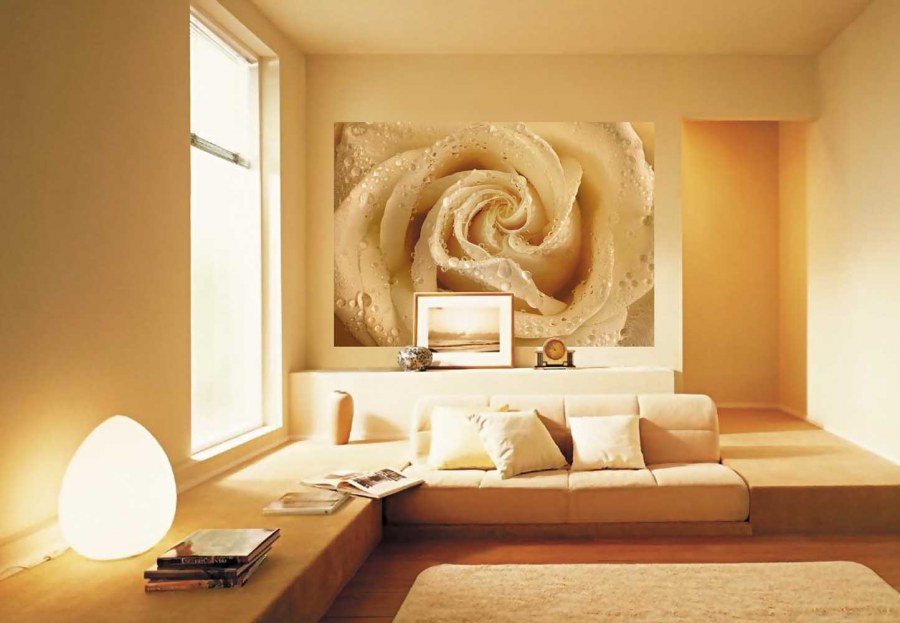 Однотонные стены в интерьере