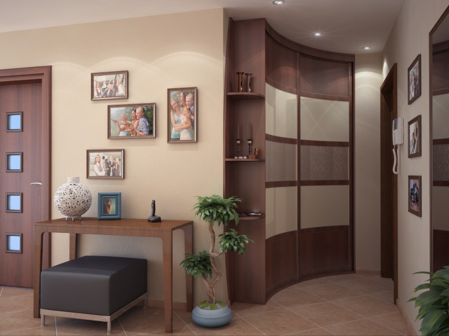 Прихожая с разделением зон