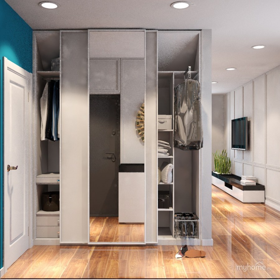 Зонирование комнаты шкафом