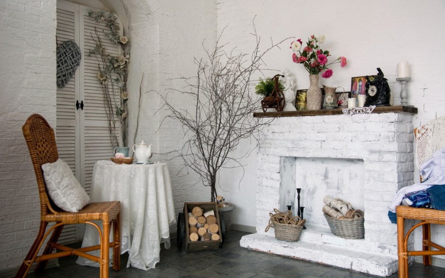 Декоративный камин в скандинавском стиле