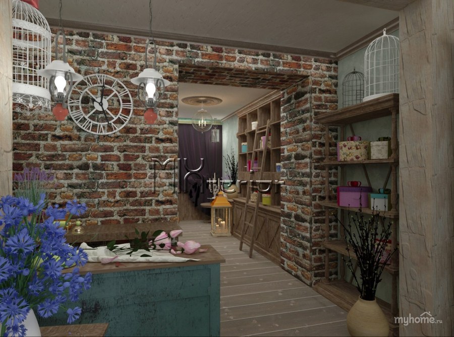 Интерьер цветочного магазина в стиле лофт