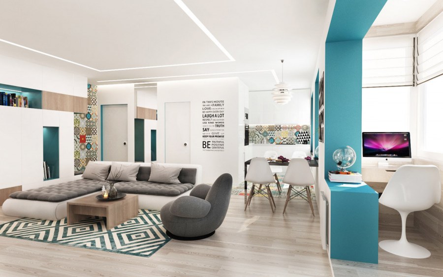 Яркий дизайн для маленькой квартиры