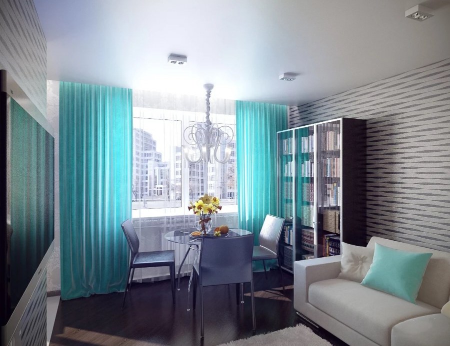 Гостиная в ярких цветах